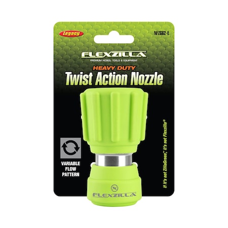 Flexzilla Garden Hose Nozzle, Heavy Duty Twist Action, ZillaGreen NFZG62-E
